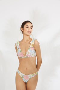 Top de bikini COMBINABLE sin aros con estampado floral suave YSABEL MORA