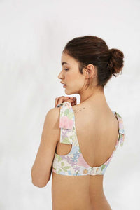 Top de bikini COMBINABLE sin aros con estampado floral suave YSABEL MORA