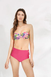 Bikini bandeau copa C estampado de frutas YSABEL MORA