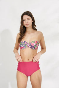 Bikini bandeau copa C estampado de frutas YSABEL MORA