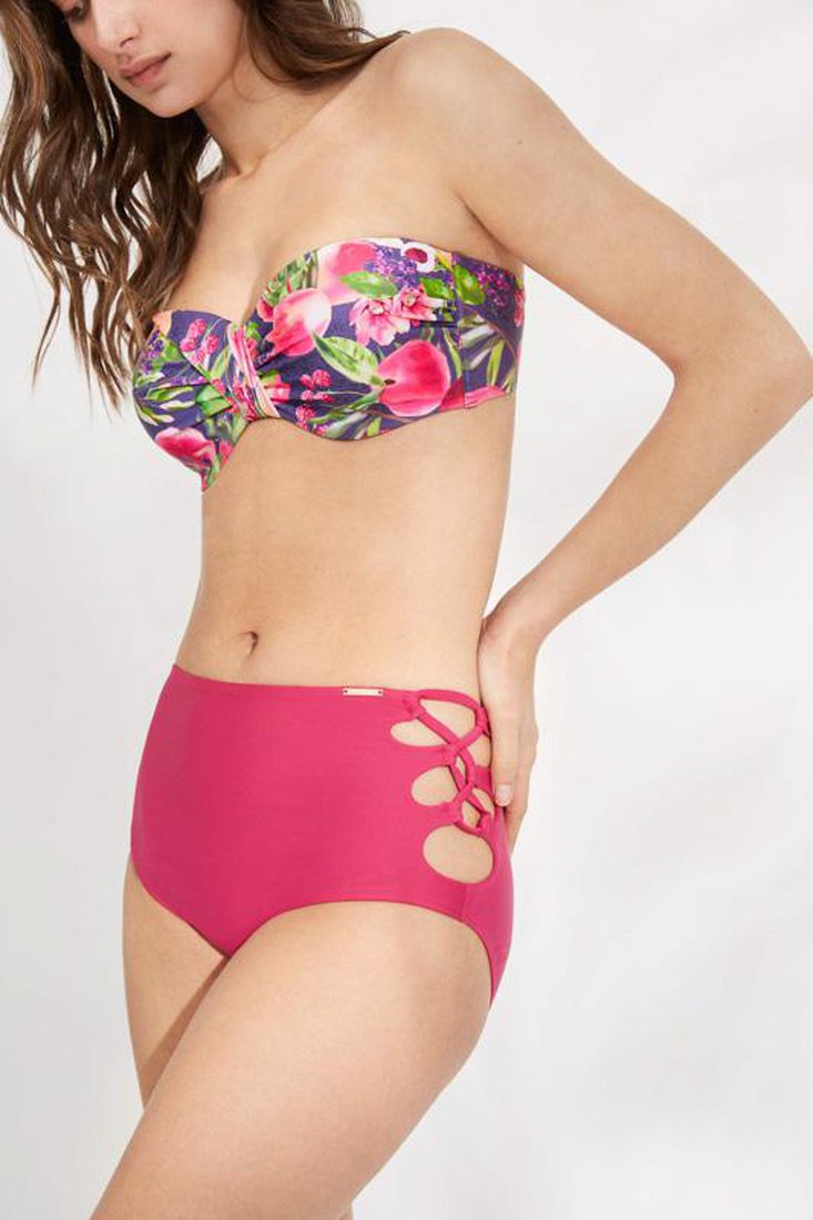 Bikini bandeau copa C estampado de frutas YSABEL MORA