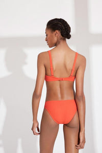 Bikini tipo top tejido canalé copa B naranja YSABEL MORA