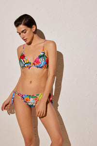 Braga de bikini mini COMBINABLE anudada en la cadera estampado tropical YSABEL MORA