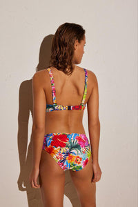 Top de bikini REDUCTOR con aros COMBINABLE estampado tropical copa D YSABEL MORA