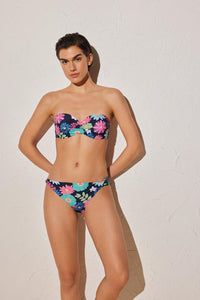 Bikini bandeau push up estampado margaritas YSABEL MORA