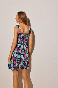 Vestido playero estampado floral en tejido de viscosa YSABEL MORA