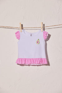 Camiseta BEBÉ NIÑA para combinar con bañador bebé estampado pitaya YSABEL MORA