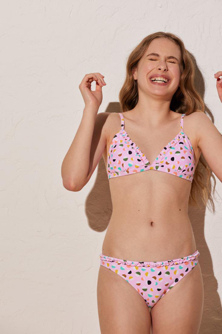 Top bikini niña-teen COMBINABLE estampado esferas YSABEL MORA