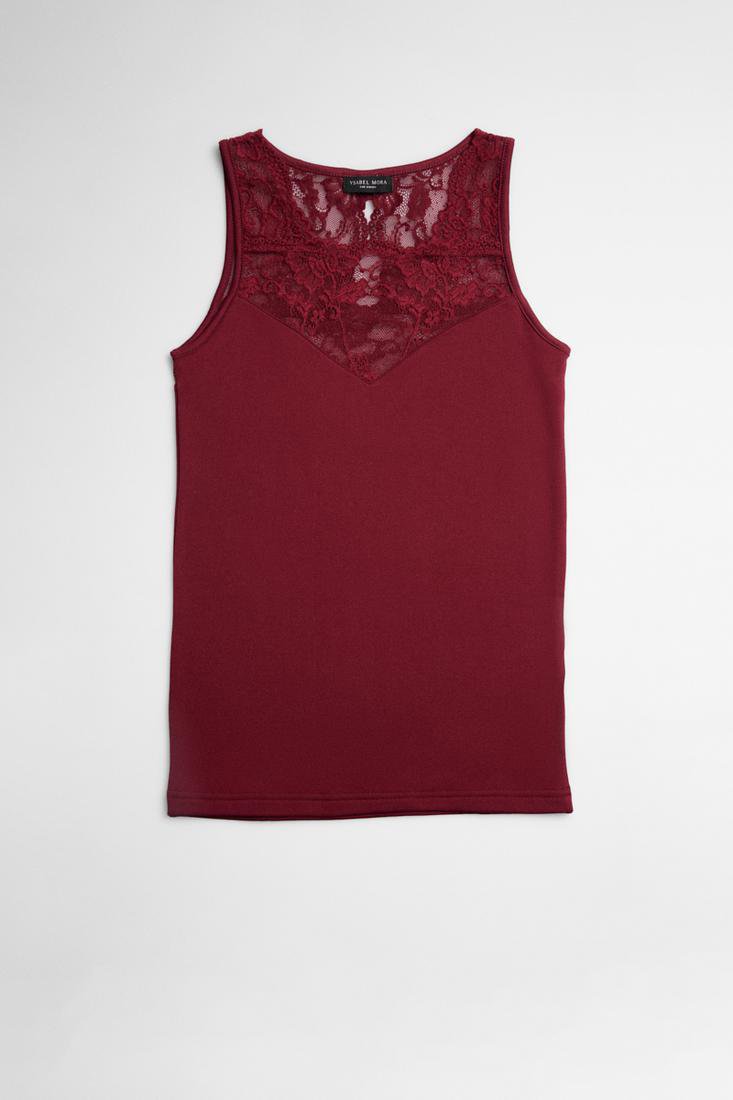 Camiseta  térmica tirante ancho con encaje en el escote Ysabel Mora