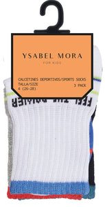 Pack 3 calcetines tobilleros deportivos infantiles