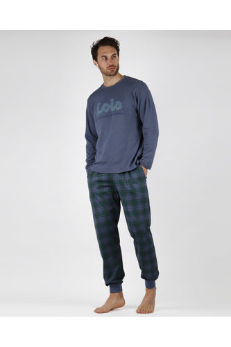 Pijama de hombre manga larga afelpado 