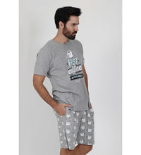 Cargar imagen en el visor de la galería, Pijama de hombre Mr. Wonderful &quot;First coffee and then the world&quot;